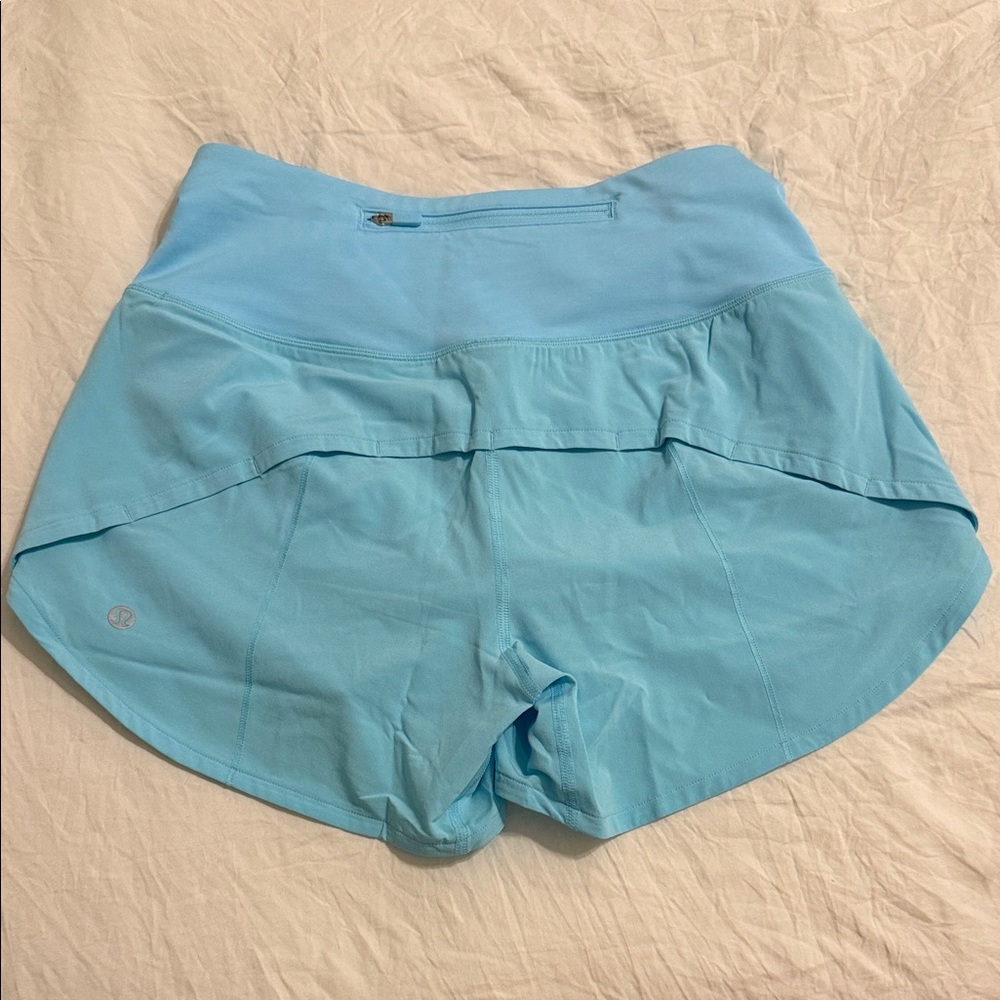 NWT Lululemon 4” Speed UP HR Short Cyan Blue Women's Athletic Shorts - Size 4 - Picture 4 of 4